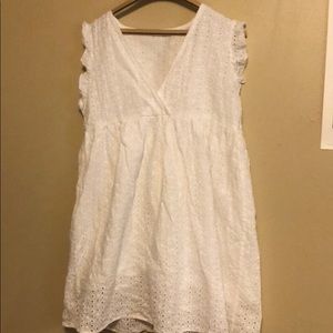 White lace lined babydoll dress